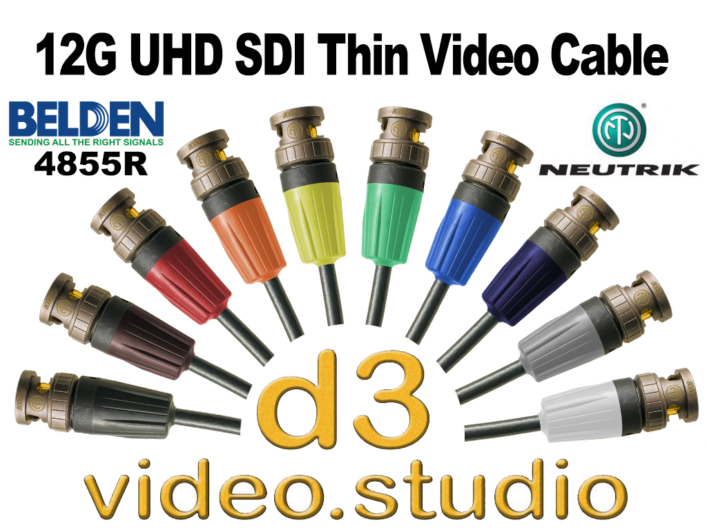 6 Foot Belden 4855R 12G Rated Standard BNC Male to High Density Micro BNC Male 3G/6G/12G HD-SDI Mini RG59 Video Adapter Cable by Custom Cable Connection 